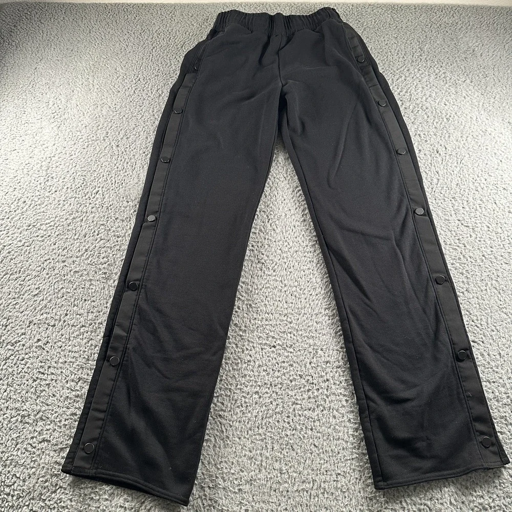 Alo Track Pants Womens S Black Snap Away Tear Away Sweatpants Active Lounge